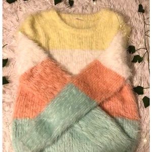 Wonder Nation color block fuzzy sweater